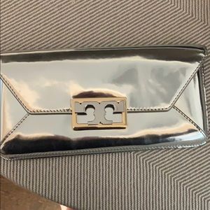 Tory butch metallic  clutch
